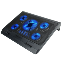 ENHANCE Laptop Cooling Stand with 5 LED Fans & Dual USB Ports for Data Pass through - Blue