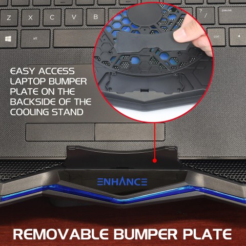 ENHANCE Gaming Laptop Cooling Stand - Laptop Cooler with 7 Height Settings - Blue