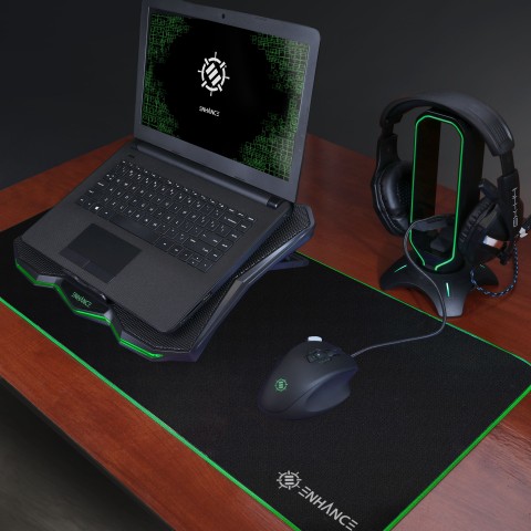 ENHANCE Gaming Laptop Cooling Stand - Laptop Cooler with 7 Height Settings - Green