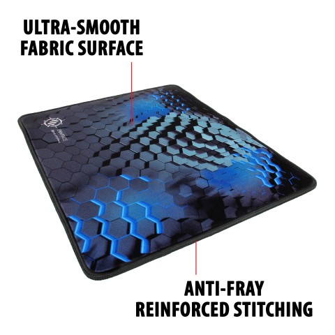 Gaming XL Mouse Pad with Anti-Fray Stitching & Low-Friction Tracking Surface - Blue