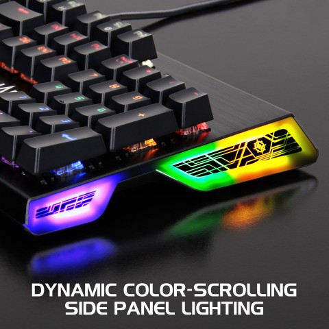 ENHANCE Optical Gaming Keyboard with Blue Mechanical Switches - Pathogen Series - Black
