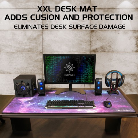 XXXL Gaming Desk Mat - Super Giant Mouse Mat with Cushion Padding - Galaxy