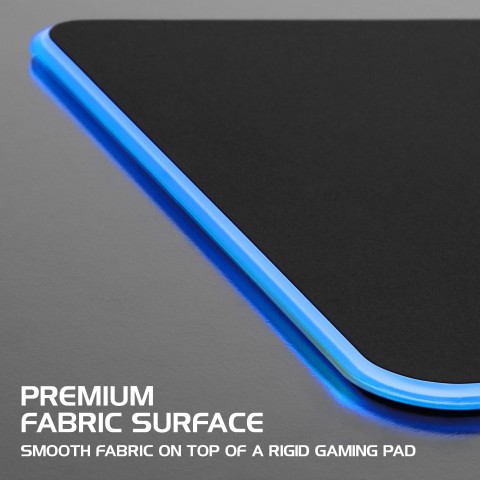 ENHANCE LED Gaming Mouse Pad with Fabric Top - 7 RGB Colors & 2 Lighting Effects - Black