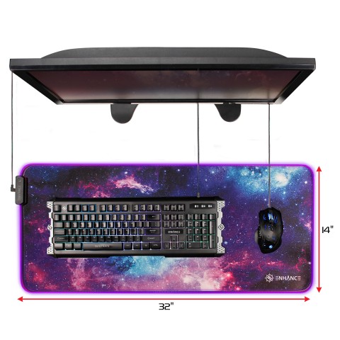 ENHANCE Extra Large LED Gaming Mouse Pad - Soft XXL Desk Mat with 7 RGB Colors - Galaxy XXL