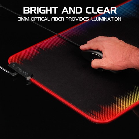 ENHANCE Extra Large LED Gaming Mouse Pad - Soft XXL Desk Mat with 7 RGB Colors - Multicolor XXL