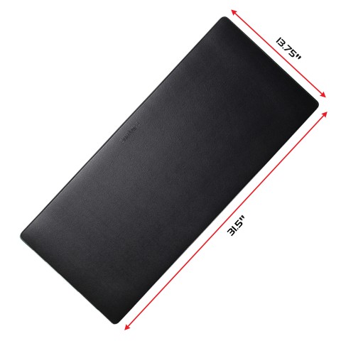 ENHANCE PU Leather Mouse Pad - Faux Leather Desk Protector (Black) - Black