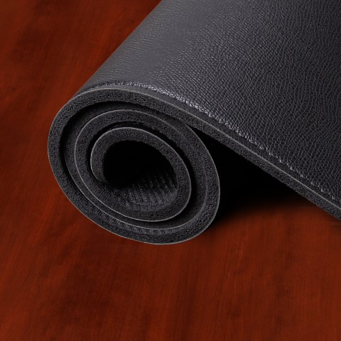 ENHANCE PU Leather Mouse Pad - Faux Leather Desk Protector (Black) - Black