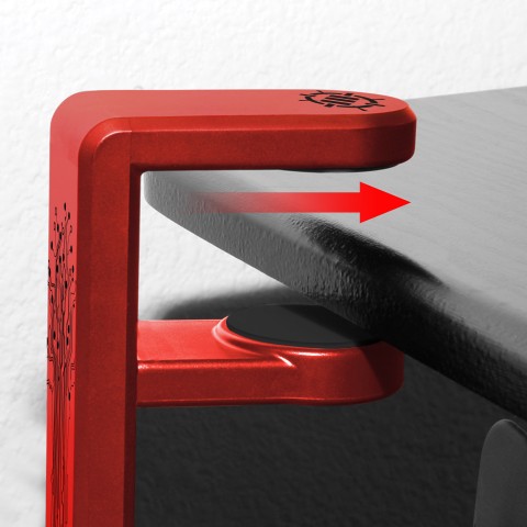 Gaming Headset Holder Hanger Mount by ENHANCE - Adjustable Under Desk Design - Red
