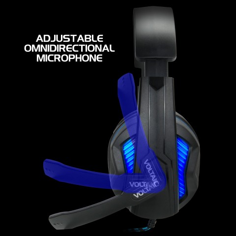 Computer Gaming Headset w/ Microphone by ENHANCE - 7.1 Surround Sound & LED - Black