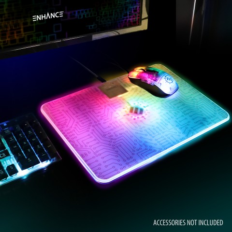 ENHANCE Voltaic 2 Gaming Mouse Pad - Hard Mouse Pad with Low Surface Friction - Clear