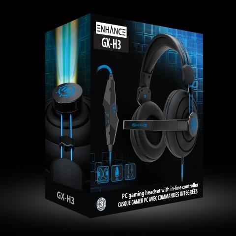 Stereo Gaming Headset with Over-Ear Headphones & Adjustable Mic - Black
