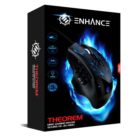 ENHANCE THEOREM Computer PC Gaming Mouse LED - 12 Programmable Buttons for  MMO