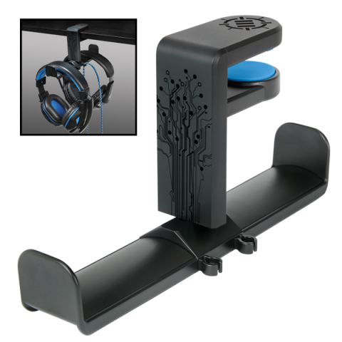 PC Gaming Headset Headphone Hook Holder Hanger Mount, Headphones Stand with  Adjustable & Rotating Arm Clamp, Under Desk Design, Universal Fit, Built